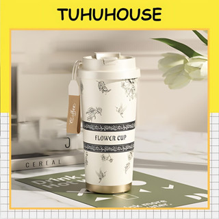 Ly giữ nhiệt FLOWER 500ml có lõi lọc trà, cốc nước giữ nhiệt nóng lạnh inox 316 lót gốm cao cấp - TUHUHOUSE