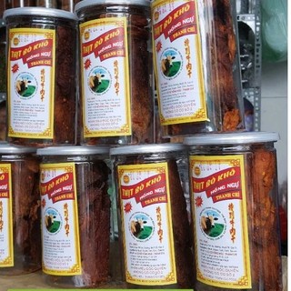 KHÔ BÒ GIÒN HỒNG NGỰ MIẾNG LỚN(hủ pet) 250g