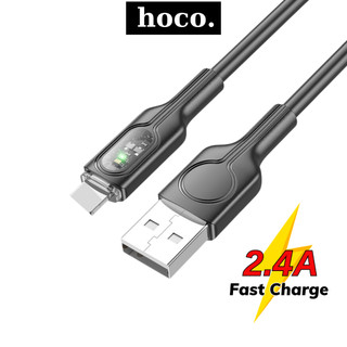 Dây sạc tự ngắt điện thông minh Hoco cáp silicon báo đèn siêu bền cho 7Plus xsm 11 12 13 pro max