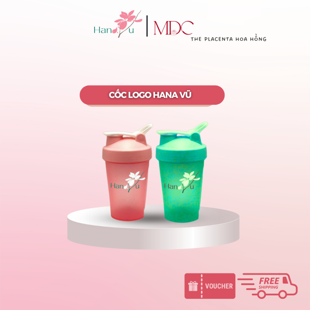 Cốc pha bột lúa mạch non, bột smoothie Hana Vũ 400ml