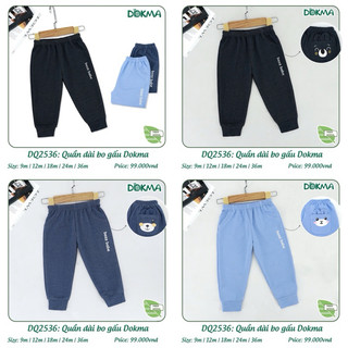 Quần rời cotton bé trai Dokma size 3-6m đến 2-3y