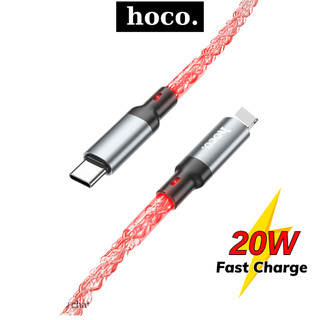 Dây sạc nhanh 20W Hoco cáp đèn phát sáng nhiều màu chất liệu siêu bền cho dòng 11 13 12 14
