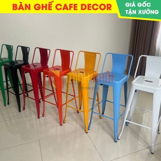 Ghế bar Tolix chân cao có tựa nhập khấu giá rẻ nhất