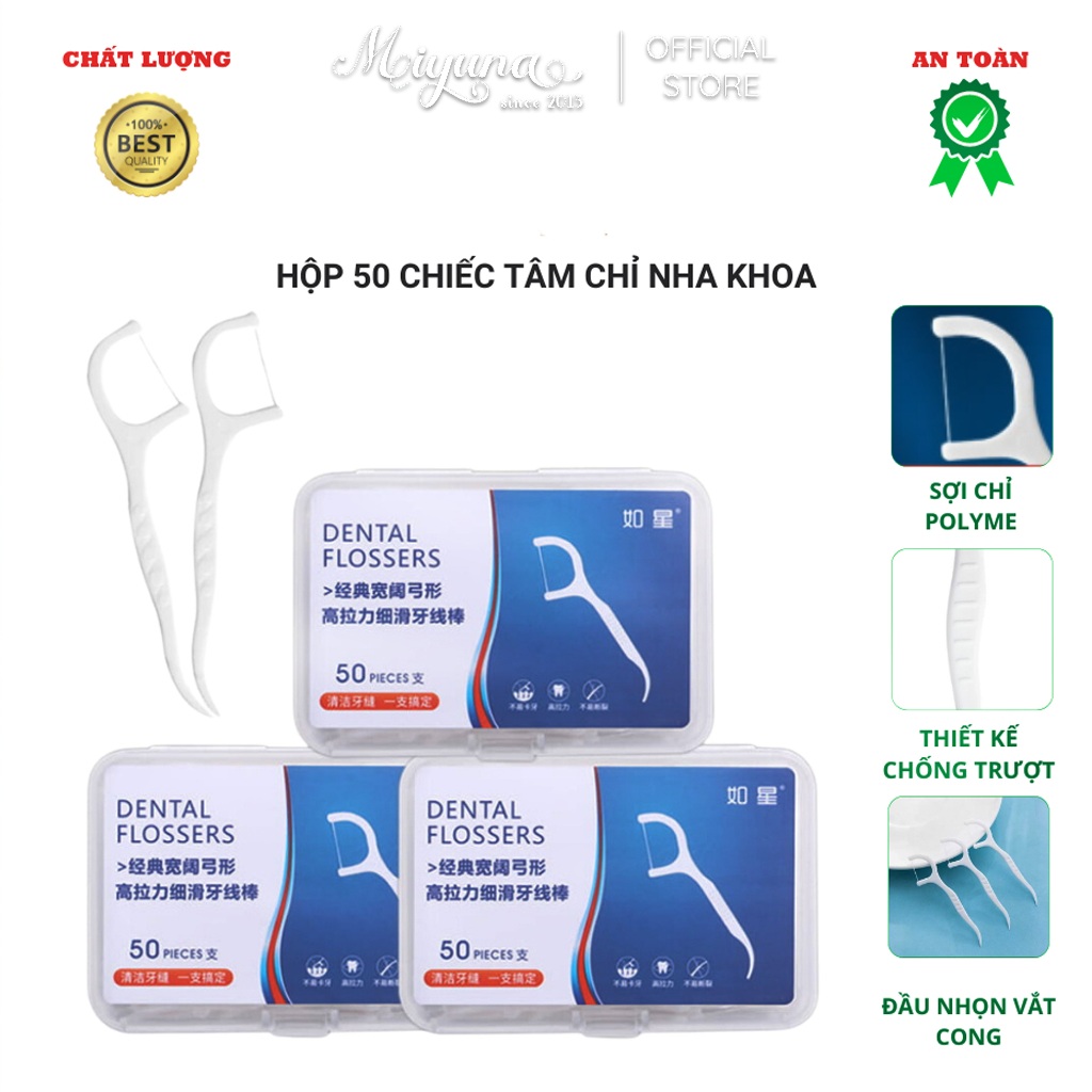 5 Hộp Tăm Chỉ Nha Khoa Vệ Sinh Kẽ Răng Chân Răng Chuyên Dụng MIYUNA
