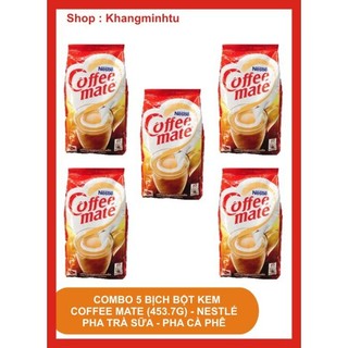  Combo 5 Bịch Bột kem coffee mate 453,7gram - Nestle pha trà sữa cà phê 