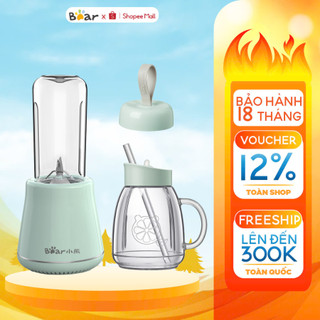 Máy Xay Sinh Tố cầm tay đa năng 2 cối Bear LLJ-D04A1, Dung tích 600ml, tiện lợi, an toàn-BH 18 tháng