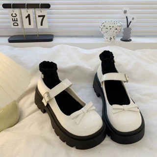 Giày Mary Jane đế đen cao, giày lười mũi tròn phong cách ullzang Hàn Quốc trẻ trung xinh xắn mang đi chơi G87