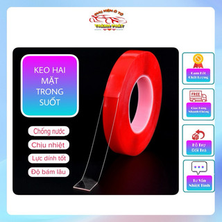 Băng keo trong hai mặt siêu dính kích thước 1cmx10m và 3cmx10m