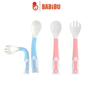 Bộ thìa dĩa tập xúc uốn cong cho bé tập ăn dặm