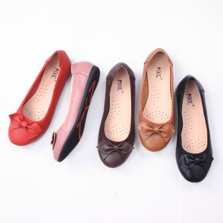 Giày Búp Bê Bệt Da Bò Thật Siêu Êm Gắn Nơ Pixie X424