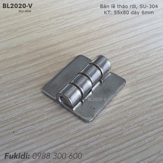 Bản lề tủ điện không vít inox 304 KT 20x20 dày 1.5mm - BL2020-V