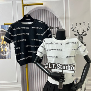 Áo len cộc tay chữ alex cổ tròn len mongtoghi Qc 050