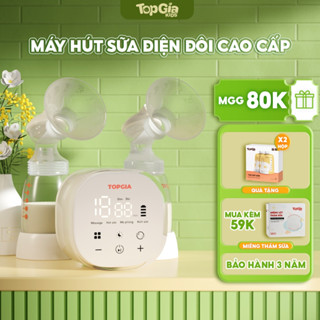 Máy hút sữa điện đôi TOPGIAKIDS đa chế độ massage, có dây, kích sữa lực hút mạnh không gây đau rát