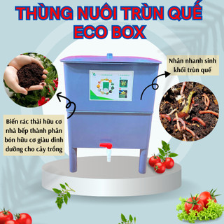 Thùng nuôi trùn Eco Box, thùng nuôi trùn quế, xử lý rác bếp, nhân nhanh sinh khối (Vườn Sài Gòn)