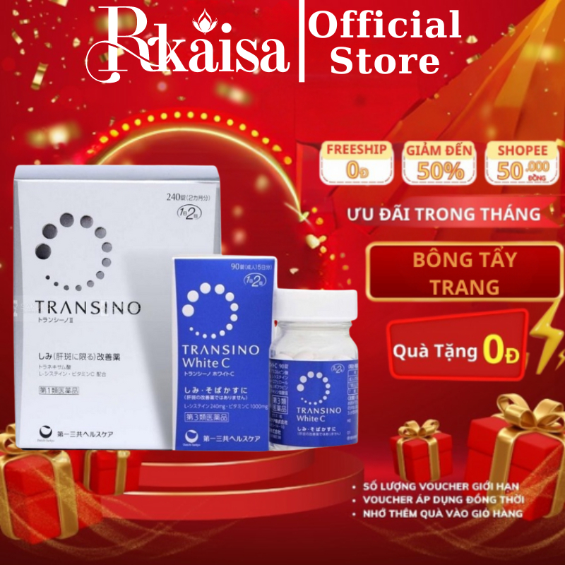 Viên Uống Trắng Da Transino Nhật Bản 240 Viên Chính Hãng - White C Clear 120v Giúp Sáng Da