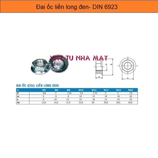 Đai ốc liền long đen M6-M12