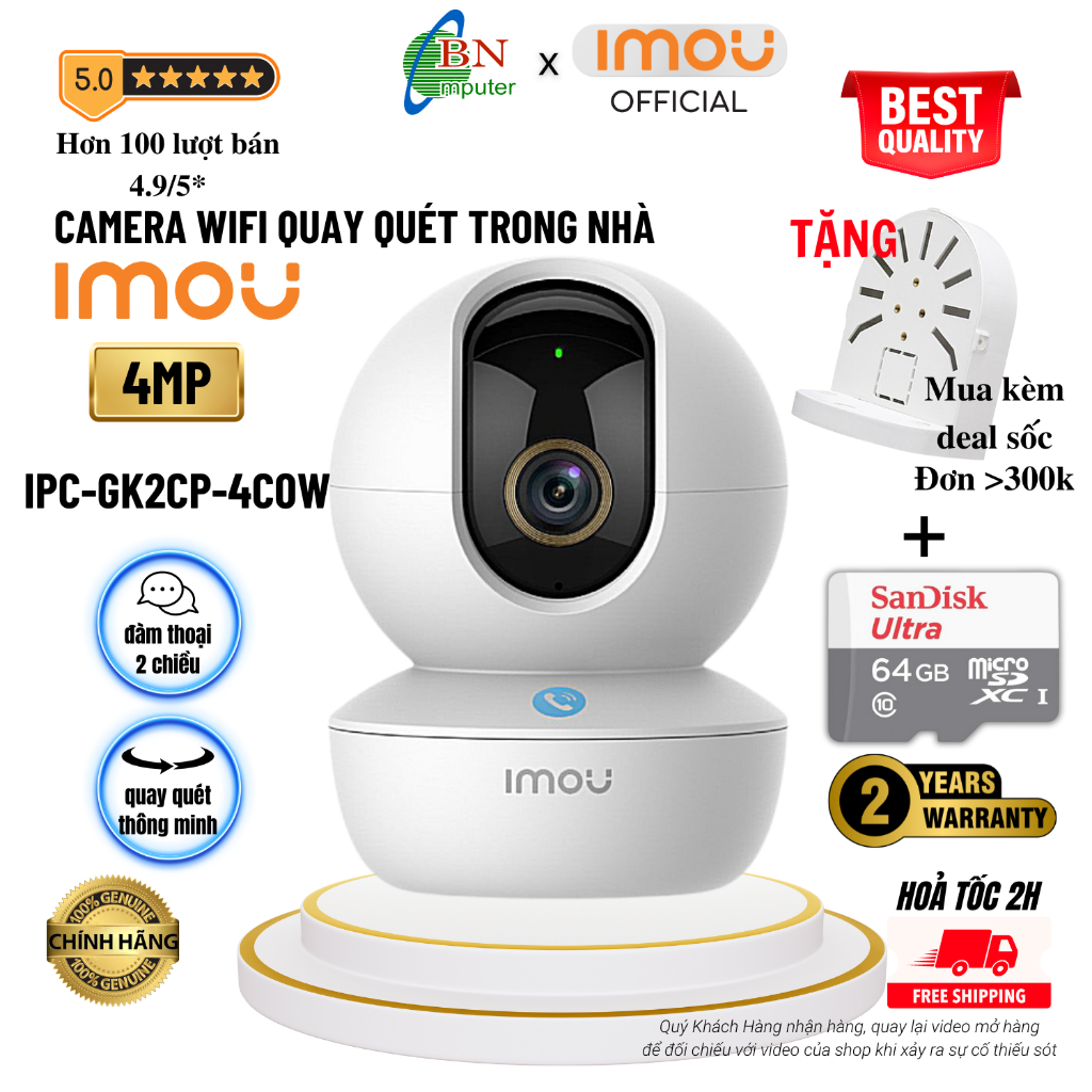 Camera wifi gia đình IPC-GK2CP-4C0W 4MP gọi điện qua app thông minh