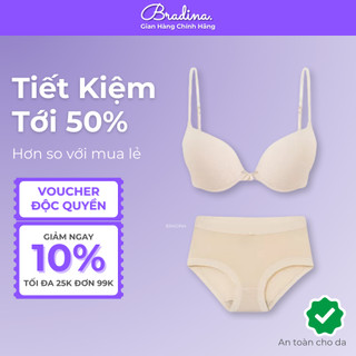 Bộ đồ lót nữ trơn BRADINA áo có gọng mút vừa hình bàn tay vô cùng êm ái SDL1