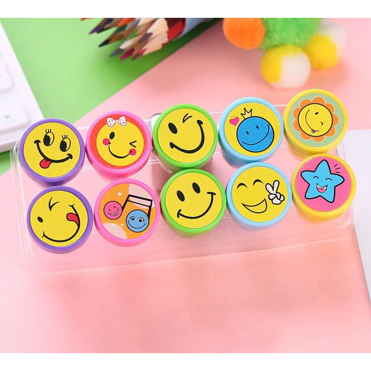 Vỉ 10 Con dấu dễ thương cho bé hình ngẫu nhiên