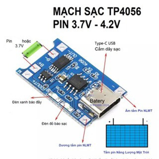 Mạch Sạc Pin TP4056 cổng USB micro B / Type C (Có / Không IC bảo Vệ )