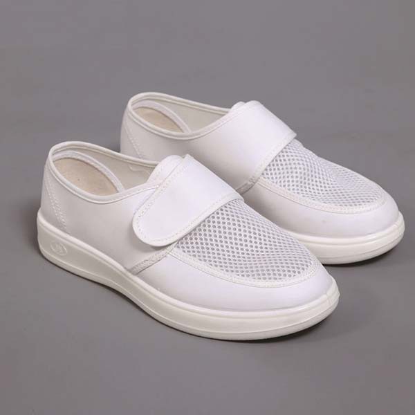 Giầy phòng sạch chống tĩnh điện trắng lưới có dán