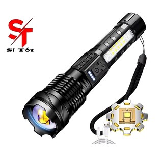 Đèn Pin Siêu Sáng A76 Chiếu Xa 300m Có Zoom Xa Gần, Chống Nước IPX4, Pin Trâu 7 Chế Độ Sáng