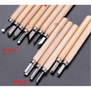 Dao tiện mũi V 5.7mm (kiểu 2) / dao tiện mũi C 6.6mm / Dao khắc trái cây