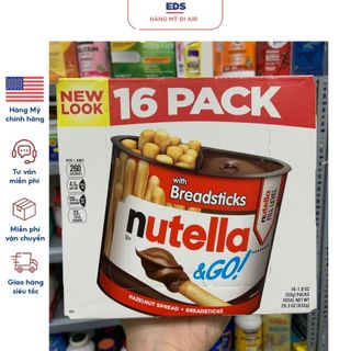 (Bao bì mới )Bánh Que Chấm date 3/2025 Sốt Chocolate Nutella And Go Hàng Mỹ - EDS Hàng Mỹ