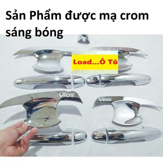 Ốp Tay và Hõm Cửa Xe Toyota Vios 2023-2019 Mạ Crom Sáng Bóng Cao Cấp Nhất Thị Trường, Sẵn Keo Dán 3M
