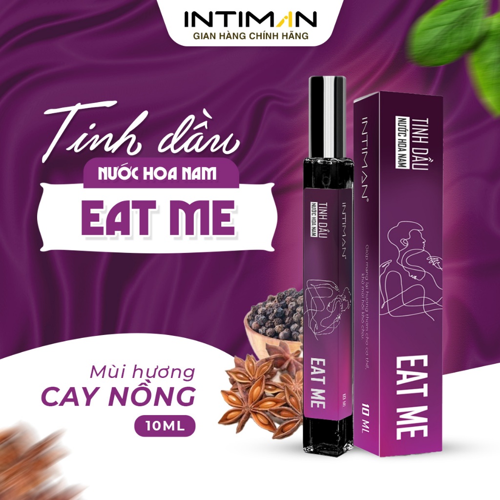  Tinh Dầu Nước Hoa Nam INTIMAN Eat Me 10ml chiết Lưu hương toàn thân ô tô suốt 24H. Hương Cay Nồng Cuốn Hút Chinh Phục 