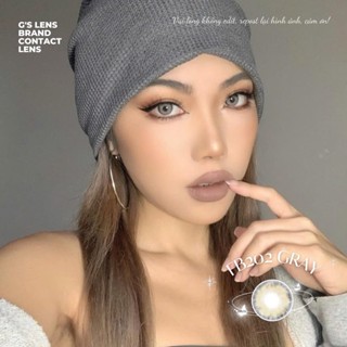  Kính áp tròng Gtrendy FB202 GRAY xám tây style USA lens cận 6 tháng G.DIA 14.0mm có độ  0-6  