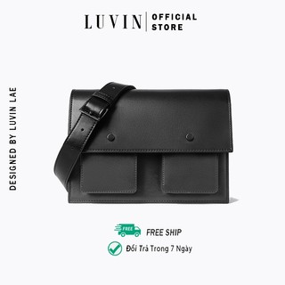 Túi Xách Da PU Màu Trơn Dễ Phối Đồ Thời Trang Nam Nữ LUVIN, Túi Thiết Kế Nhiều Ngăn Đa Năng, Phong Cách Hàn Quốc