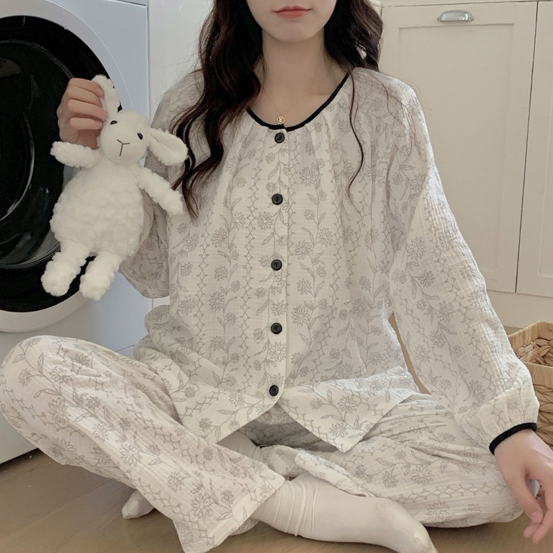 bộ đồ dài tay xô muslin