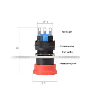 Nút nhấn khẩn cấp (emergency stop button), công tắc ngưng khẩn cấp