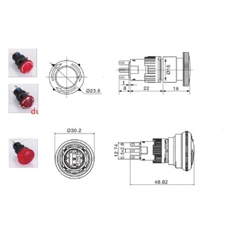 Nút nhấn khẩn cấp (emergency stop button), công tắc ngưng khẩn cấp