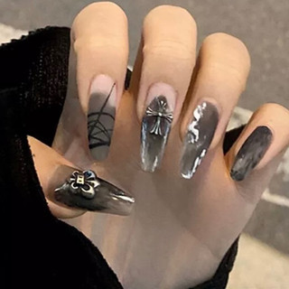 Nailbox nuna móng úp thiết kế móng tay đen gothic màu lì now ship giao hoả tốc