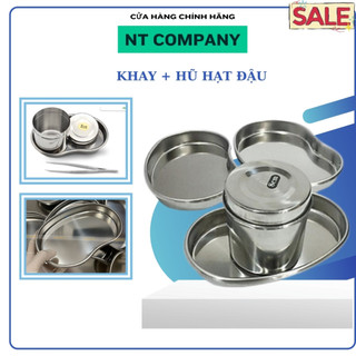 Khay hạt đậu và hũ inox phun xăm - spa - tmv