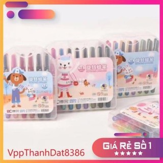 (Rẻ Vô địch) Bút sáp màu bọc nhựa vặn 24 màu 18 màu và 12 màu hàng đẹp BC601