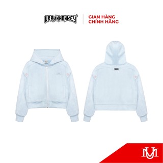 Áo Khoác Hoodie Zip Da Lộn Nam Nữ Unisex <  GOBLIN SIGNATURE BOXY SUEDE HOODIE ZIP LIGHT BLUE > Thêu Cao Cấp Dày Dặn
