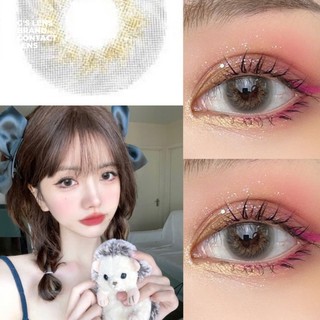 Kính áp tròng Gslens HS7928 GRAY xám tây xoáy giãn nhẹ lens cận 6 tháng G.DIA 14.2mm có độ (0-6)