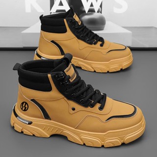  Giày nam cổ cao LAKINTA giày bốt nam dây thừng GH072 