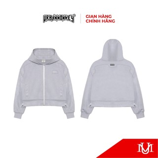 Áo Khoác Hoodie Zip Da Lộn Nam Nữ Unisex <  GOBLIN SIGNATURE BOXY SUEDE HOODIE ZIP LIGHT GREY > Thêu Cao Cấp Dày Dặn