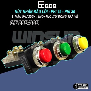 Nút nhấn đầu lồi không đèn phi 25, 30 qdq