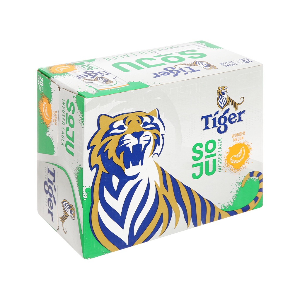 Bia TIGER soju wonder melon vị dưa lưới lon 330ml
