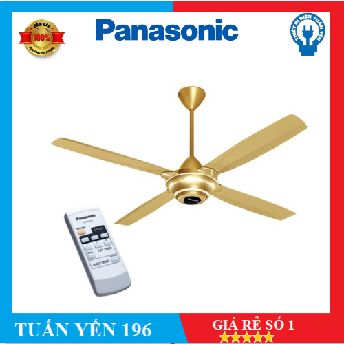 Quạt trần Panasonic 4 cánh F-56MPG-GO 59W Điều Khiển Remote Màu Vàng- Hàng Chính Hãng