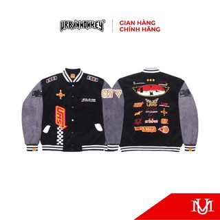 Áo Khoác URBAN MONKEY 7TH ANNI RACESTAR VARSITY BLACK/ GREY SUEDE Varsity nhung tăm da lộn cao cấp