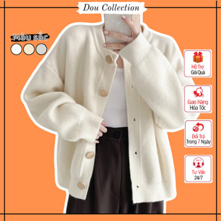Áo Len Unisex, Áo Dệt Kim Nam Nữ Trơn Cổ Tròn Có Nút Gài, Tay Bo Tròn Phong Cách Hàn Quốc Thời Trang Thu Đông - Mã TA062