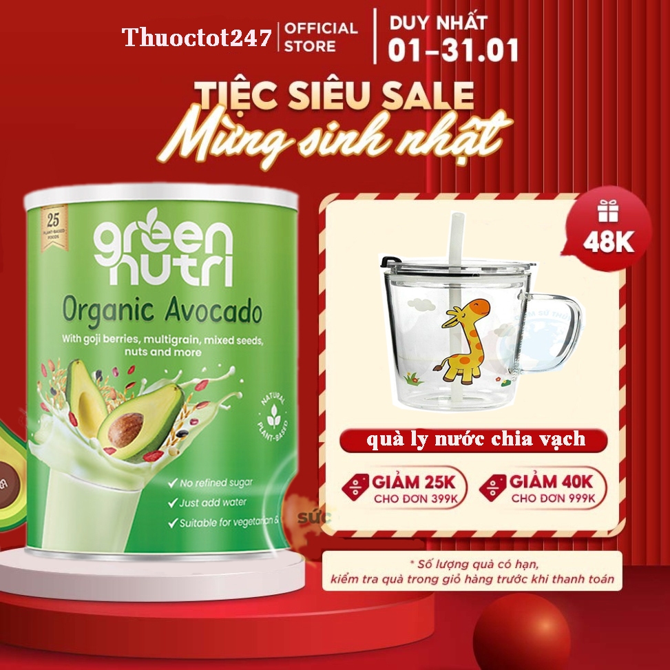 Organic Avocado - Sữa Hạt Ngũ Cốc Có Chứa BCAAs Duy Trì Sức Khỏe Khối Cơ [Lon 750g]