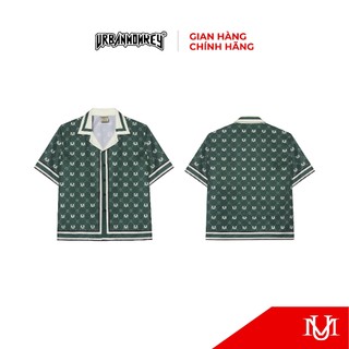 Áo Sơ Mi Urban Monkey$ - UM Monogram Shirt Green Phối Màu Xanh Rêu Form Boxy Shirt Trendy 2024