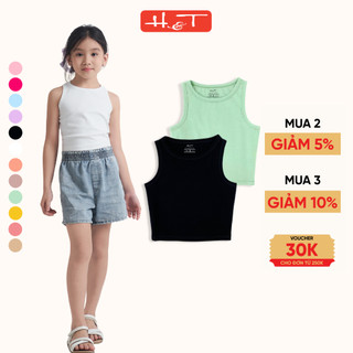 Áo croptop bé gái, áo 3 lỗ H&T kiểu dáng basic chất vải rib cotton co giãn tốt, đủ top size cho Bé và Mẹ-ATNBG020